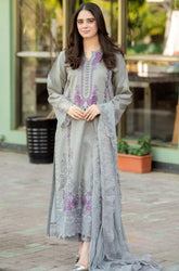 3 PC Embroidered Chikankari Suit - HL 06
