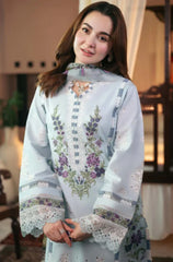 3 PC Lawn Embroidered Chikankari Suit - HL 16