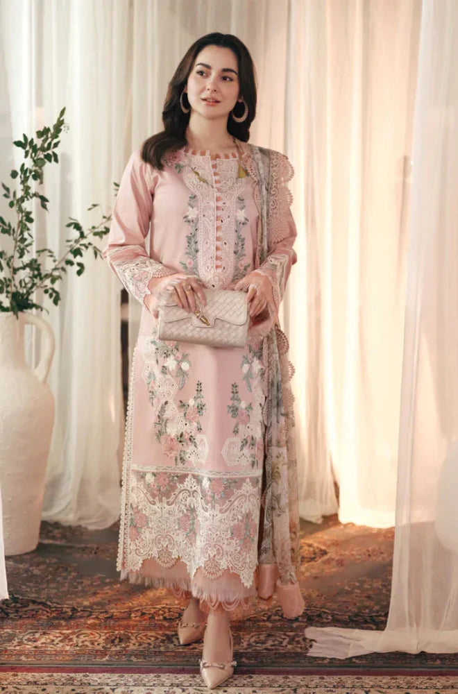 3 PC Lawn Embroidered Chikankari Suit - HL 08