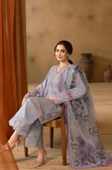 3 PC Lawn Chikankari Embroidered Suit - HL 13