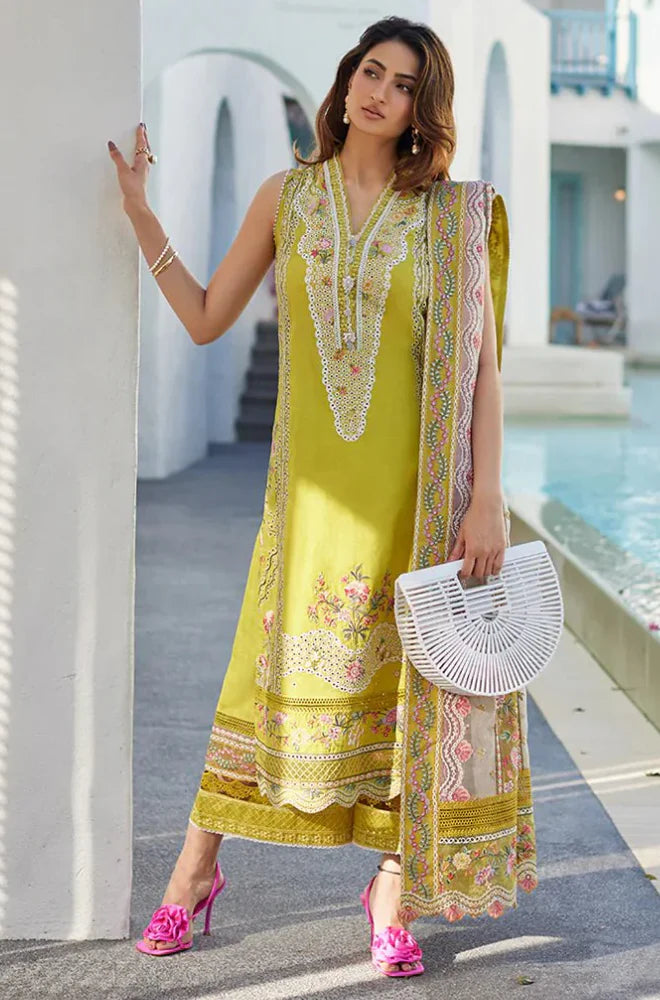 3 PC Lawn Embroidered CHIKANKARI Suit - HL 29