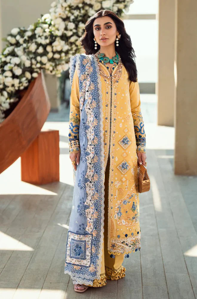 3 PC Lawn CHIKANKARI Embroidered Suit - HL 39