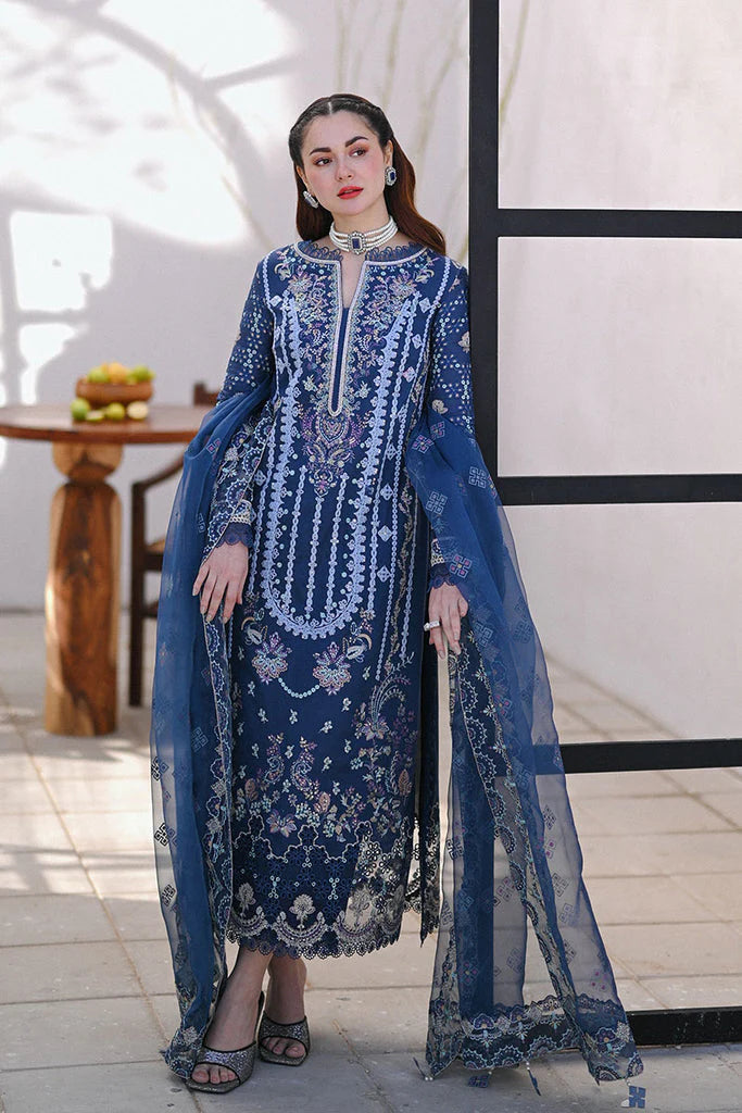3 PC Lawn CHIKANKARI Embroidered Suit - HL 40