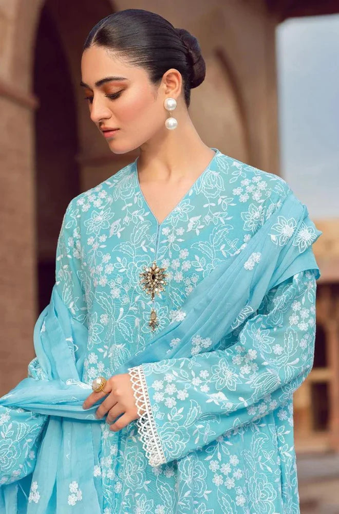 Luxury 3 PC Lawn Embroidered Suit - HL 43
