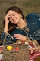 3 PC Lawn Embroidered Suit With Sequence Work - HL 42